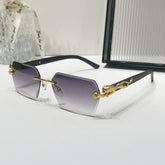 (6 PACK) Wholesale Sunglasses New Arrival Vintage Wood Grain Square 2024 - BulkSunglassesWholesale.com - Gold Frame Gradient Black Lens